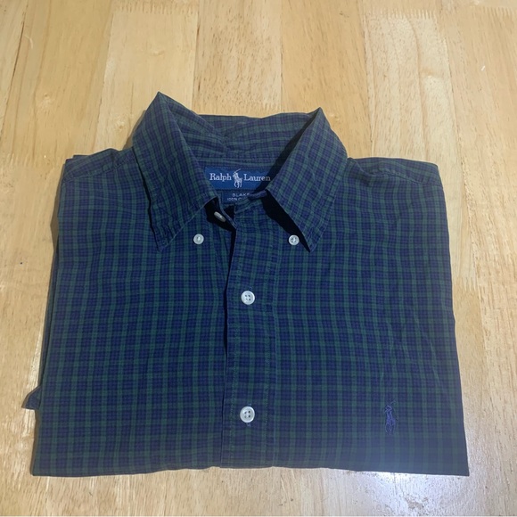 Ralph Lauren Other - Polo Ralph Lauren Blake Plaid Mens Large Button Down Long Sleeve Cotton Green/Pu